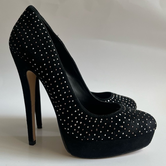 TRUTH OR DARE BY MADONNA-Sparkly Black High Heel with Platform Size 8.5 - Picture 1 of 6